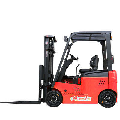 REDDOT High Quality Four Wheel Electric Lithium battery operated Forklift truck with AC power